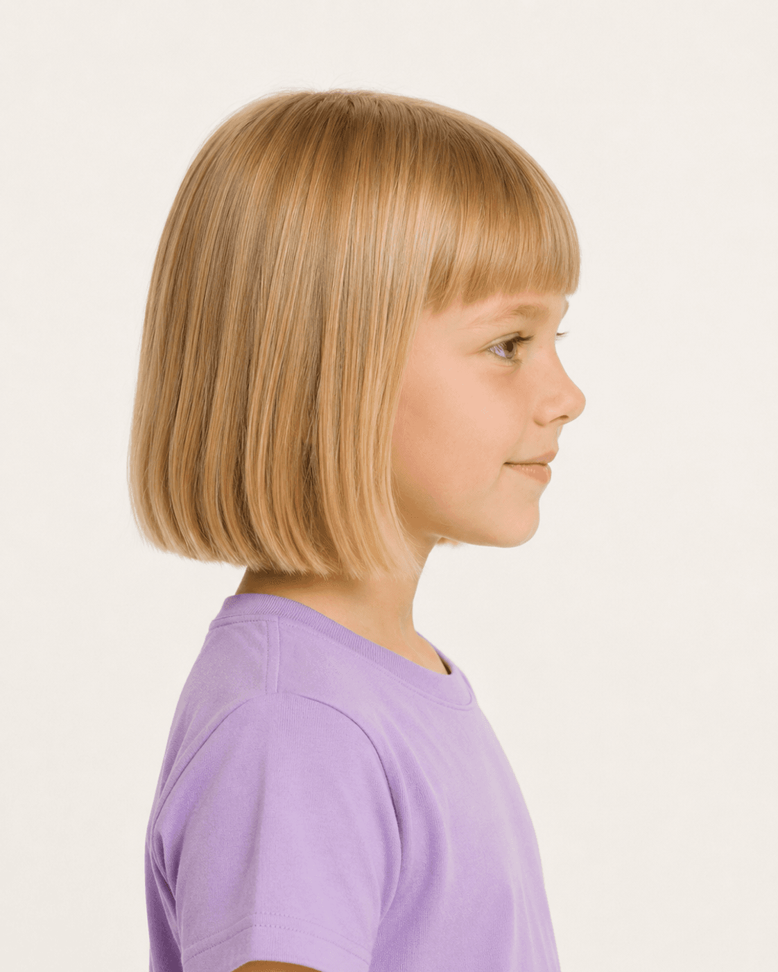 Side profile of a blunt bob showing the chin-length perimeter