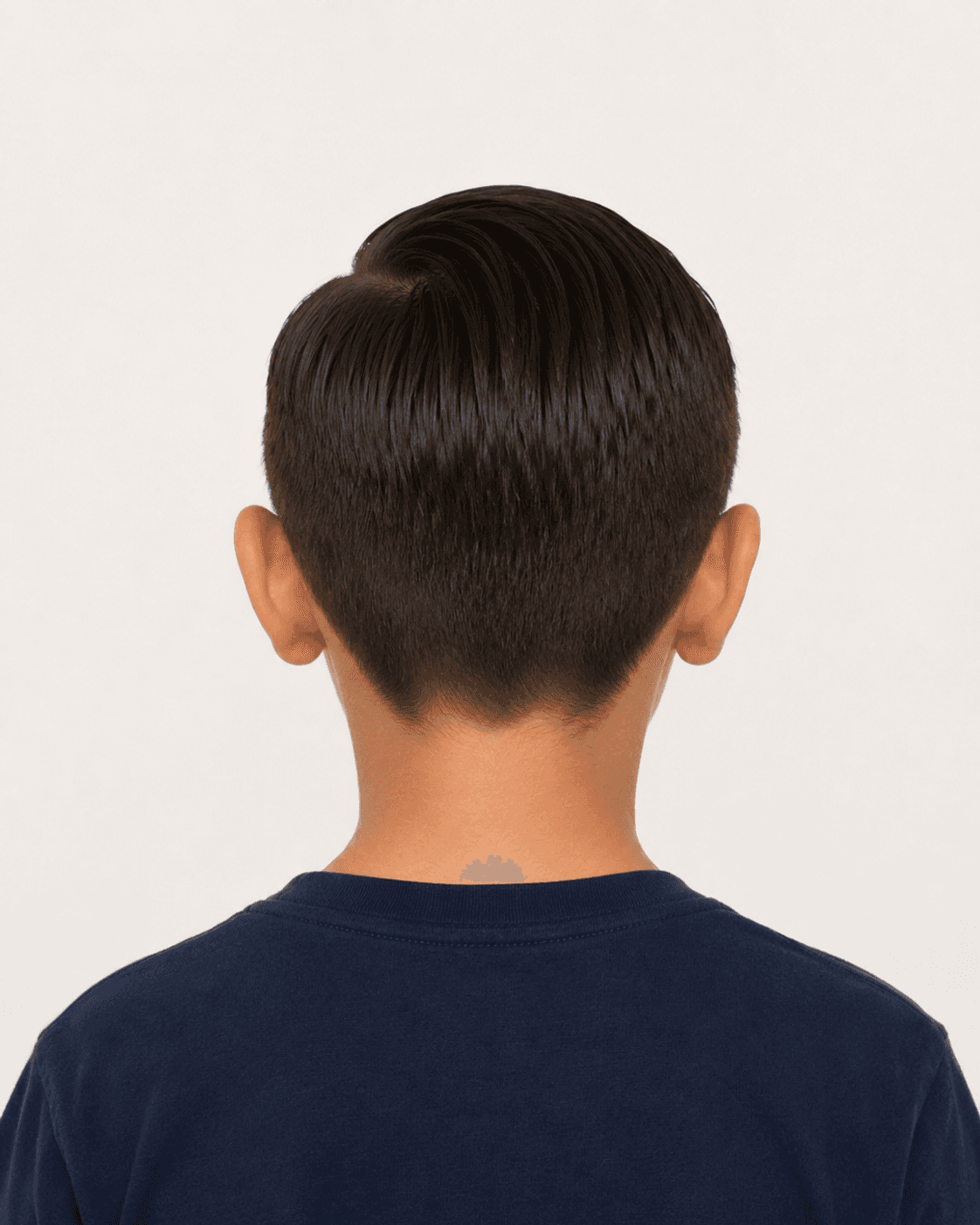 Rear view of a classic side part showing the part continuing at the back