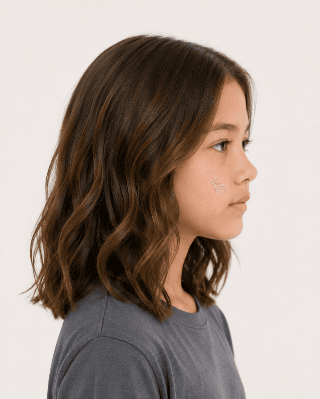 Side profile of soft shoulder-length waves