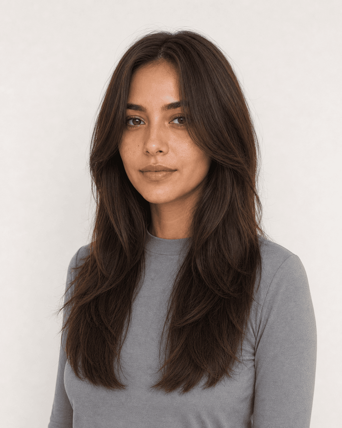 Long Layered Cut with Curtain Fringe