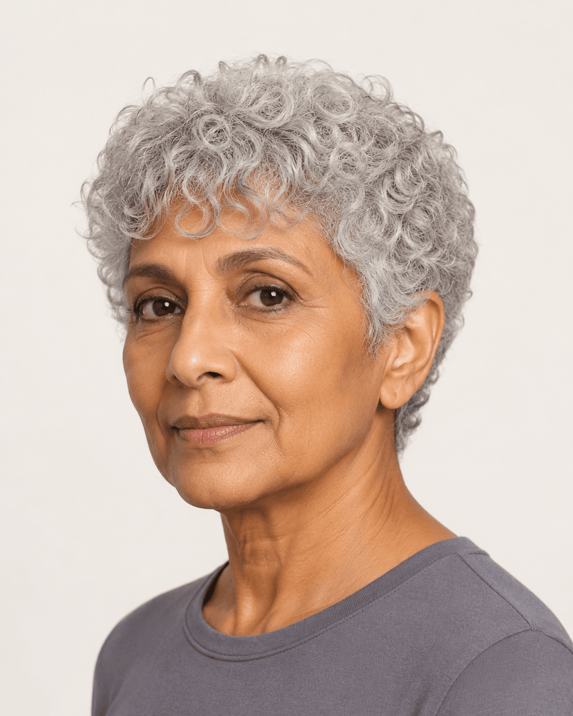 Natural Silver Curls, Cropped Length