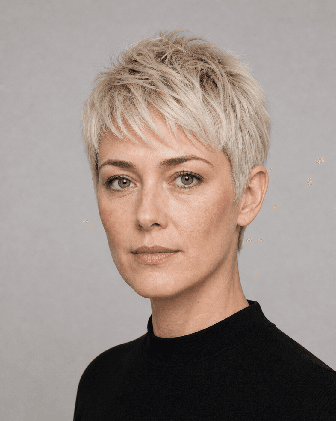 Platinum Textured Pixie with Tapered Nape