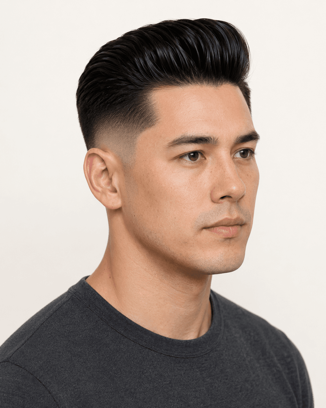 Modern Pompadour with Mid Fade