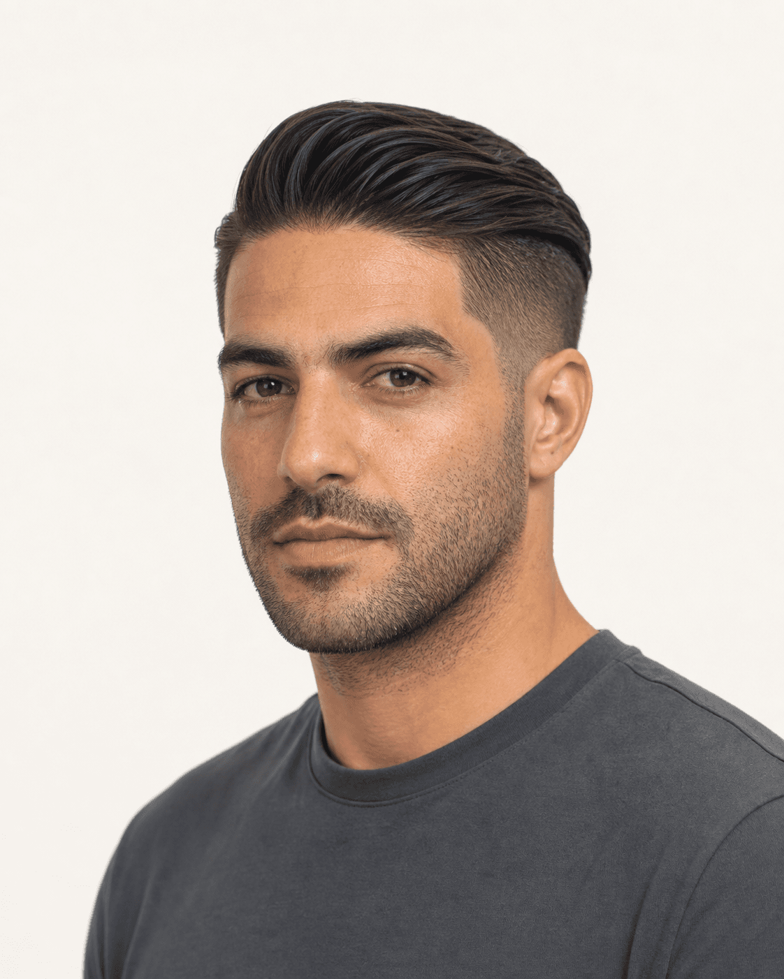 Slicked-Back Undercut with High Fade