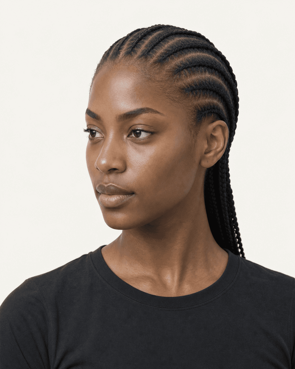 Straight-Back Feed-In Cornrows